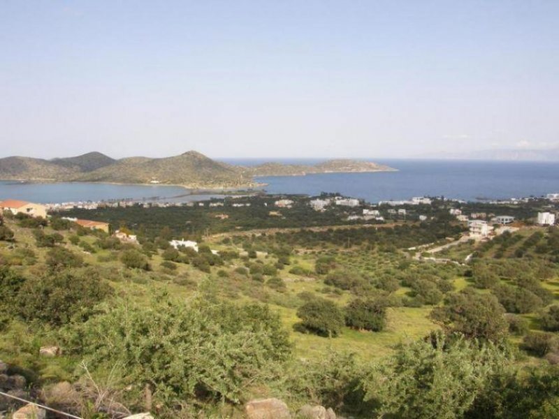 Schisma Eloundas MIT VIDEO! Kreta, Elounda: Baugrundstück mit Panorama-Blick zu verkaufen Grundstück kaufen